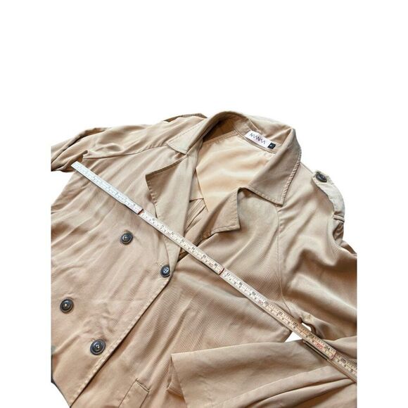 NAAVAA Womens Double-Breasted Trench Coat Beige Medium - Picture 5 of 7